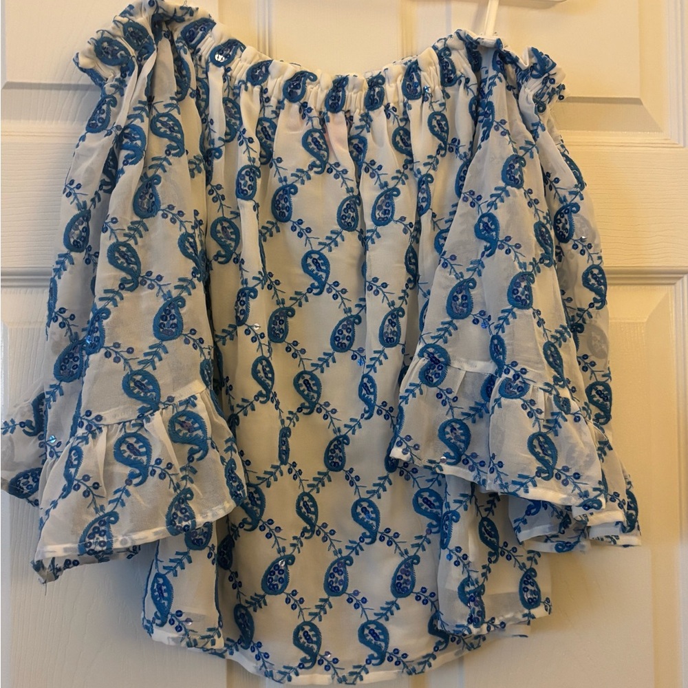 Lilly Pulitzer off the shoulder sequined top size M